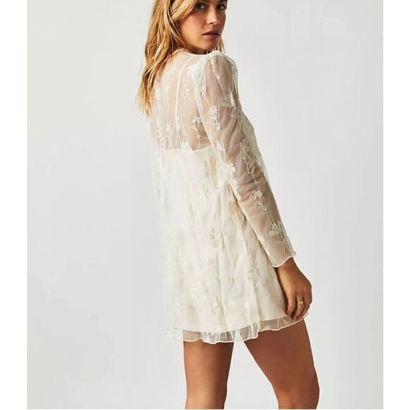 Free people Cecelia Sheer Mini Dress xs - Picture 1 of 8